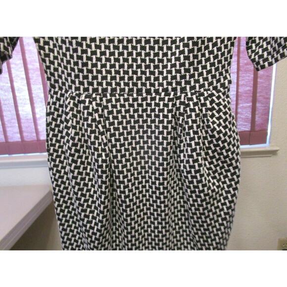Venus Womens Black White Geometric Print Stretch Mini Dress US S Tulip Y2K Vtg - Picture 3 of 5